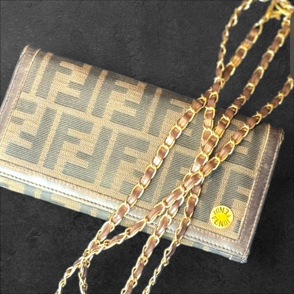FENDI Brown Mono Canvas Leather Wallet in Authentic Good Used Condition. - Picture 5 of 17